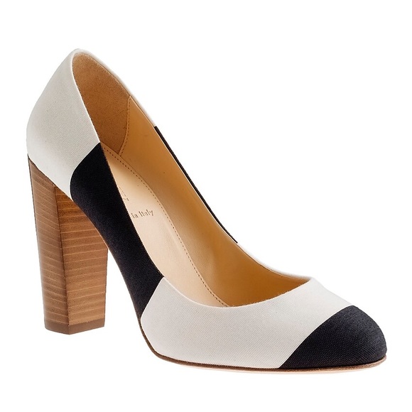 J. Crew Shoes - JCrew - Etta canvas stripe pumps - Navy/White